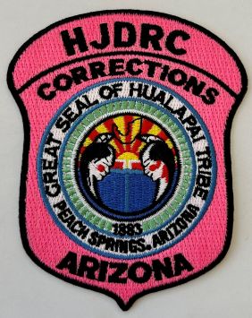 HUALAPAI JUVENILE CORRECTIONS ARIZONA BADGE PATCH - PINK - VELCRO.